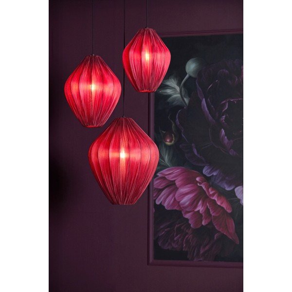 Vínové závěsné svítidlo s textilním stínidlem ø 12 cm Verita – Light & Living-image-1