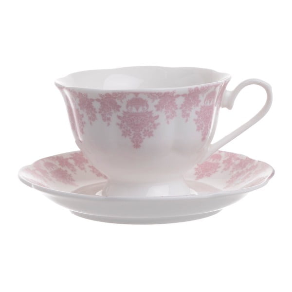 Růžový čajový šálek s podšálkem InArt Elizabeth