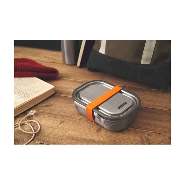 Nerezová svačinová krabička s oranžovým páskem Black + Blum, 1000 ml-image-2
