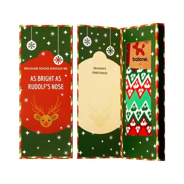 Ponožky v dárkovém balení Ballonet Socks Season's Greetings Socks Card with Flake, velikost 36 - 40-image-1