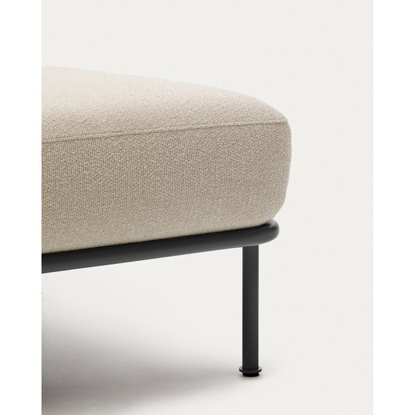 Béžová podnožka z textilie bouclé Aurum – Kave Home-image-3