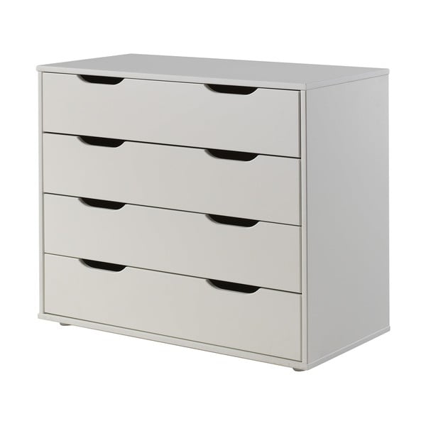 Bílá vyvýšená dětská postel z borovicového dřeva s úložným prostorem s roštem 90x200 cm Scott – Vipack-image-3