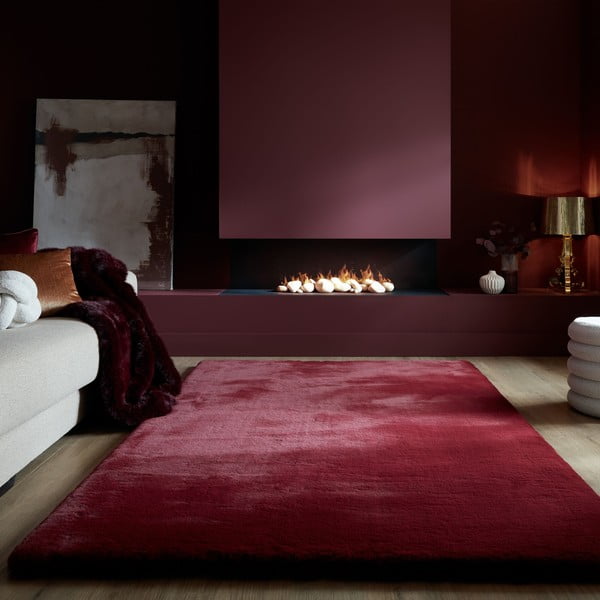 Vínová syntetická kožešina 160x230 cm Ivy Luxury Fur – Flair Rugs-image-1