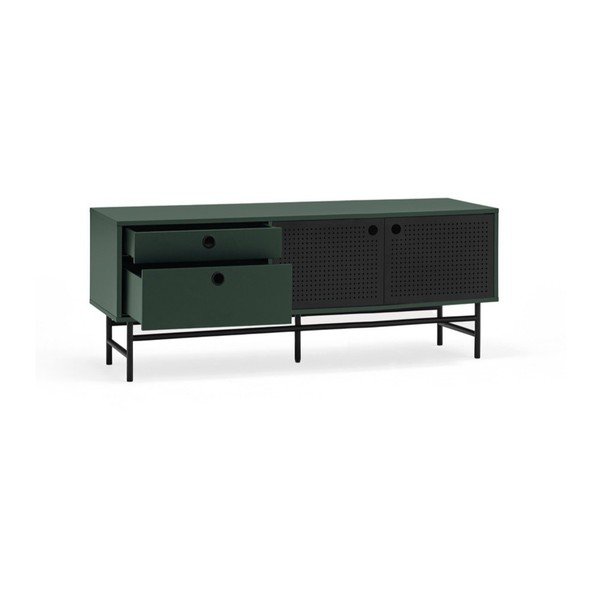 Tmavě zelený TV stolek 140x52 cm Punto - Teulat-image-4