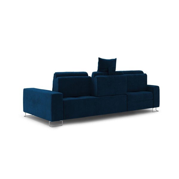 Královsky modrá rozkládací rohová pohovka se sametovým potahem Windsor & Co Sofas Diane, levý roh-image-4
