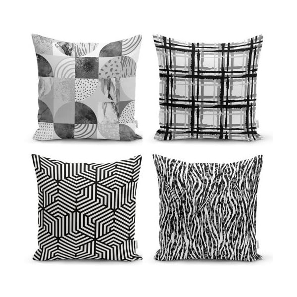 Sada 4 dekorativních povlaků na polštáře Minimalist Cushion Covers Minimalist Drawing, 45 x 45 cm