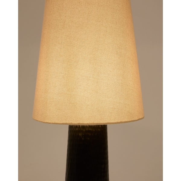 Černo-krémová stojací lampa s textilním stínidlem (výška 129 cm) Senni – Kave Home-image-3