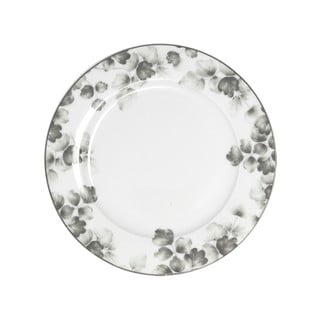 Dezertní porcelánové talíře v bílé a světle šedé barvě v sadě 6 ks ø 19 cm Foliage gray – Villa Altachiara