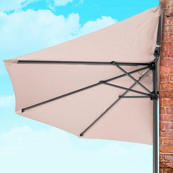 Béžový slunečník ø 240 cm – LDK Garden-image-1
