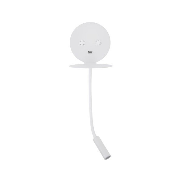Bílé hliníkové LED nástěnné svítidlo s ohybatelnou konstrukcí/s USB portem Eclip – Nova Luce