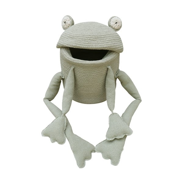Světle zelený látkový dětský koš na hračky ø 23x35 cm Fred the Frog – Lorena Canals