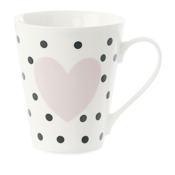 Porcelánový hrnek Miss Étoile Coffee Black Dots and Rose Heart