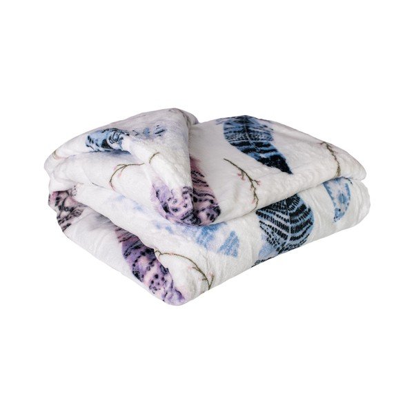 Bílá deka z mikroplyše 200x150 cm Feather - My House-image-1