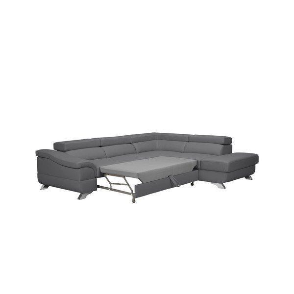Šedá rozkládací pohovka s úložným prostorem Windsor & Co Sofas Gamma, pravá strana-image-3