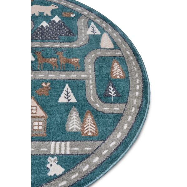 Dětský koberec v petrolejové barvě ø 140 cm Streets – Hanse Home-image-1