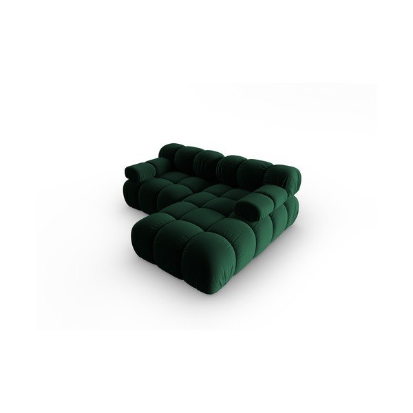 Zelená sametová rohová pohovka (pravý roh) Bellis – Micadoni Home-image-4