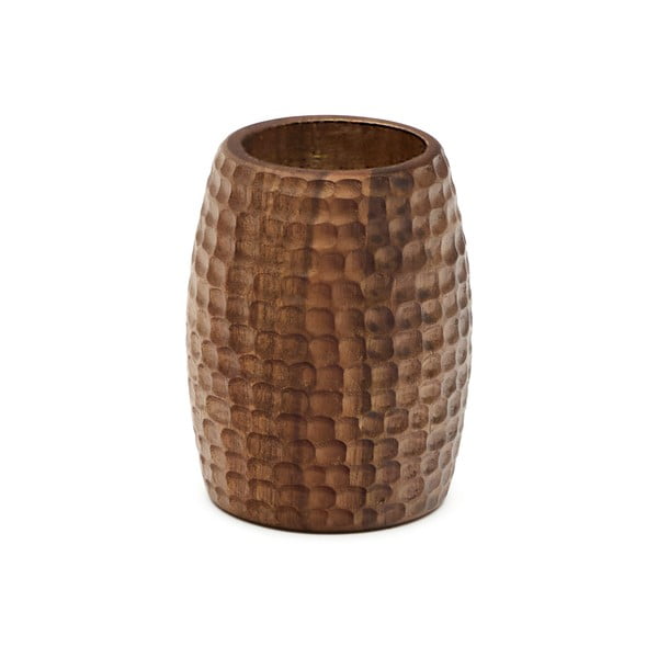 Hnědý dřevěný kelímek na zubní kartáčky Fraz – Kave Home