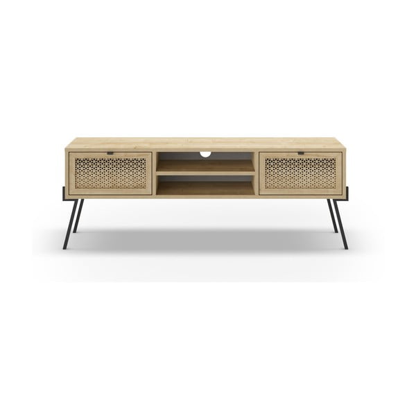 TV stolek v dekoru dubu v přírodní barvě 140x51 cm Ecrin – Marckeric