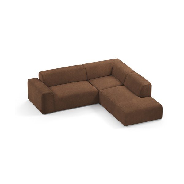Hnědá manšestrová rohová pohovka Marie Claire Home Karen, 260 cm, pravý roh-image-3