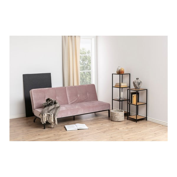 Knihovna v dekoru dubu v černo-přírodní barvě 37x120 cm Seaford – Actona-image-3