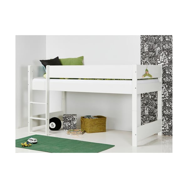 Bílá dětská patrová postel s bezpečnostními postranními pelestmi Manis-h Argos, 90 x 200 cm