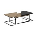 Konferenční stolky v sadě 3 ks s deskou v dubovém dekoru v přírodní barvě 70x110 cm Titan – Marckeric