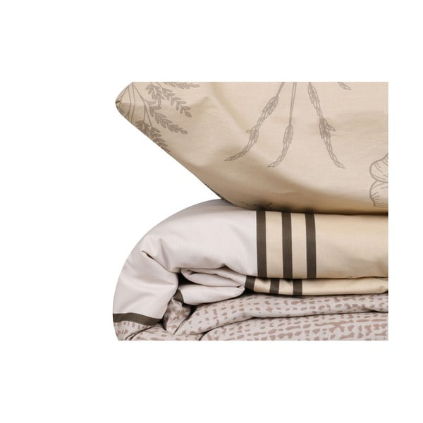 Béžové bavlněné povlečení na jednolůžko 140x200 cm Pine – Mijolnir-image-4