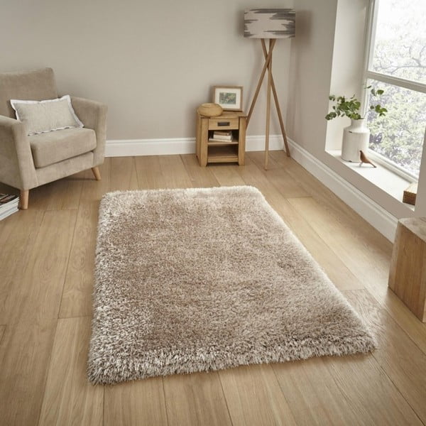 Béžový koberec s vyšším vlasem Think Rugs Montana, 150 x 230 cm