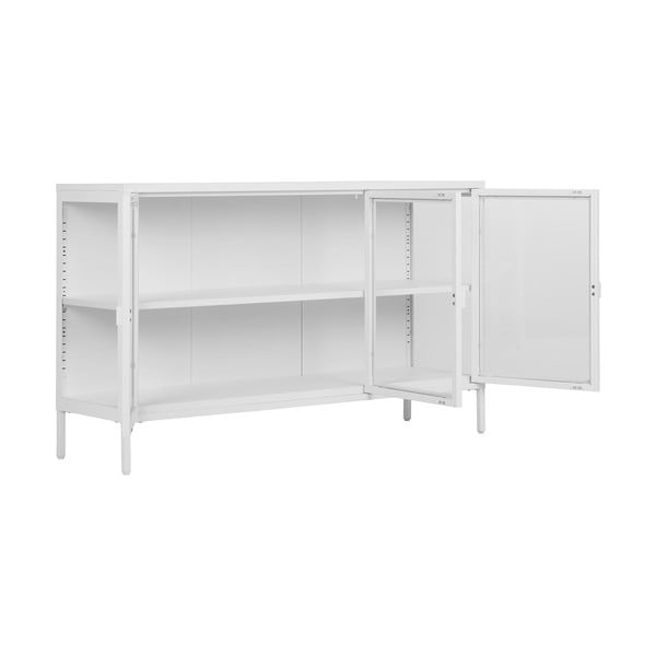 Bílá kovová vitrína 140x85 cm Brisbane – House Nordic-image-2