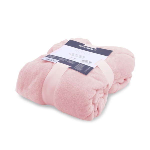 Růžový unisex župan z mikrovlákna DecoKing Robby, velikost L-image-2