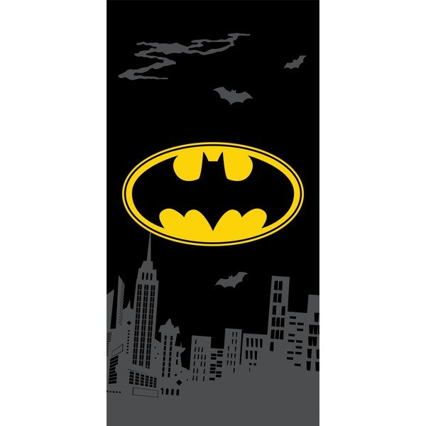 Černá bavlněná dětská osuška 70x140 cm Batman "The Emblem" – Jerry Fabrics