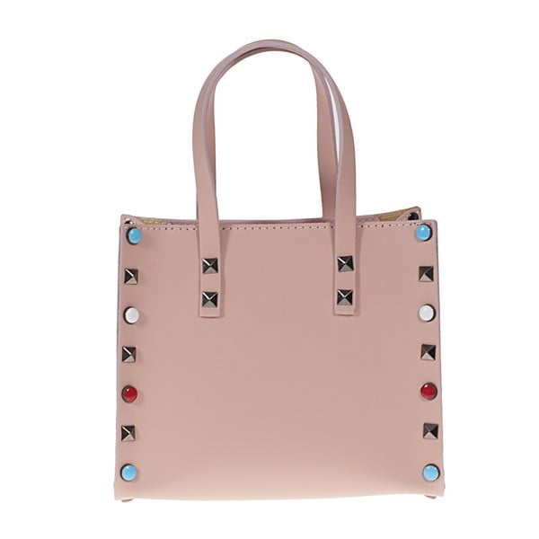 Růžová kožená kabelka Pitti Bags Belinda
