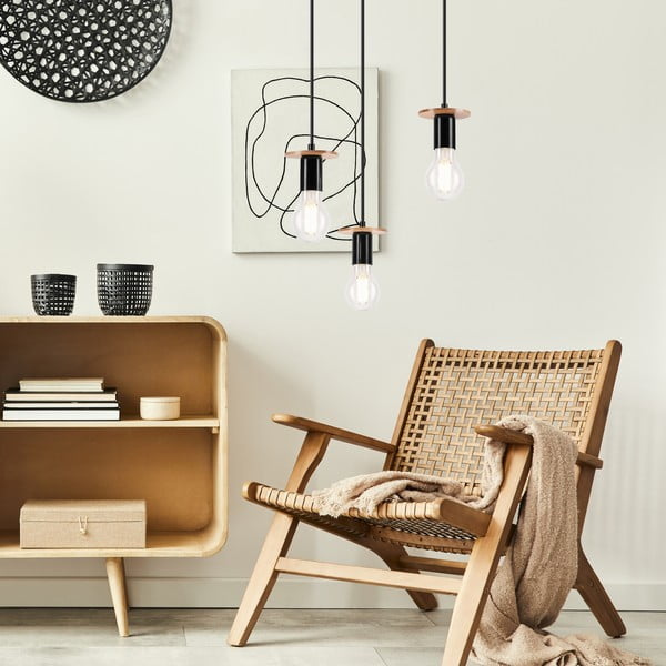 Černé závěsné svítidlo Angelina – LAMKUR-image-1