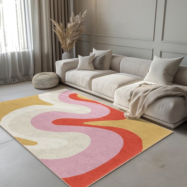 Žlutý/růžový pratelný běhoun 80x200 cm Raspberry Creamsicle – Mila Home-image-1