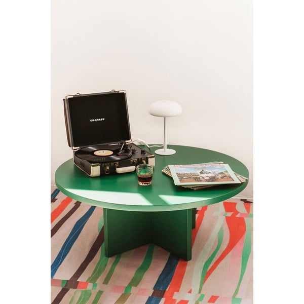 Tmavě zelený kulatý konferenční stolek ø 100 cm Pausa – Really Nice Things-image-1