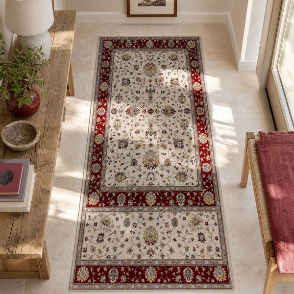 Červeno-krémový koberec běhoun 67x250 cm Classic – Universal-image-3