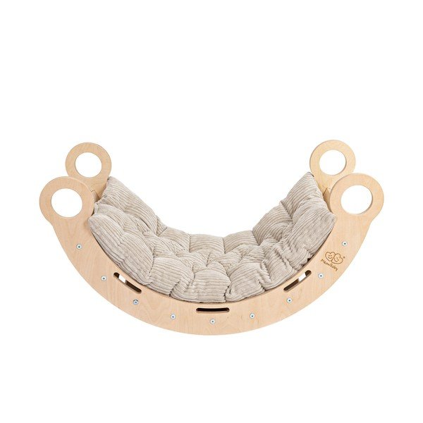 Béžová/v přírodní barvě houpačka z borovicového dřeva 39x75x38 cm Montessori – Meowbaby