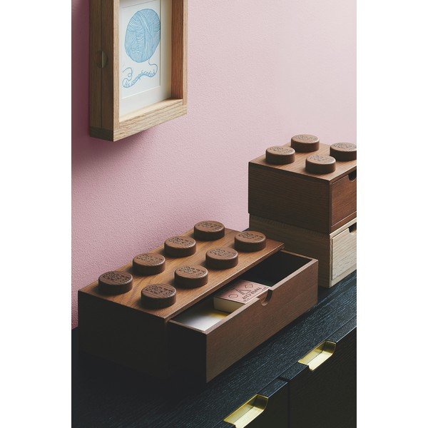 Dětský úložný box z tmavě mořeného dubového dřeva LEGO® Wood-image-1