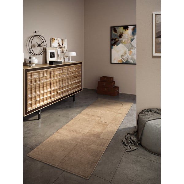 Béžový ručně tkaný vlněný běhoun 80x250 cm Charlotte – Villeroy&Boch-image-1