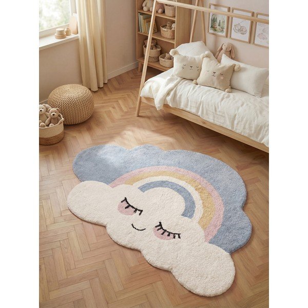 Krémový pratelný/ručně tkaný bavlněný dětský koberec 140x200 cm Snuggle Nappi – Hanse Home-image-1