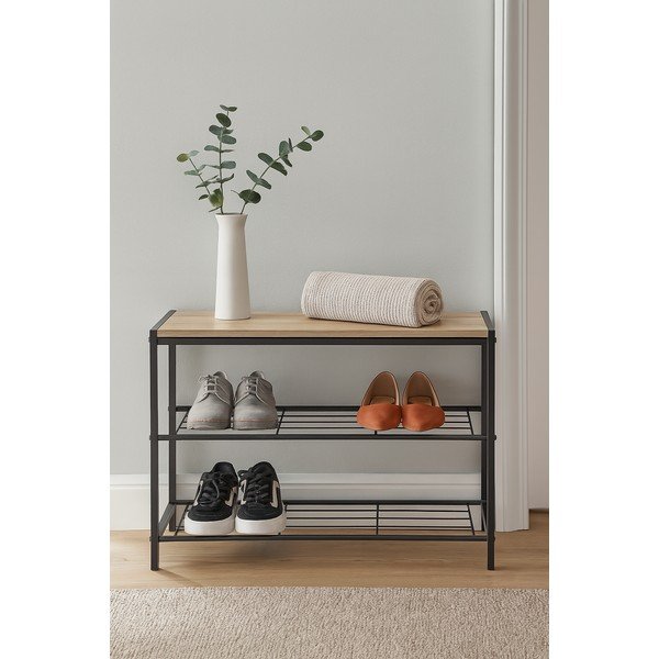 Černý ocelový botník 63x44x30 cm Asten – Bonami Essentials-image-1