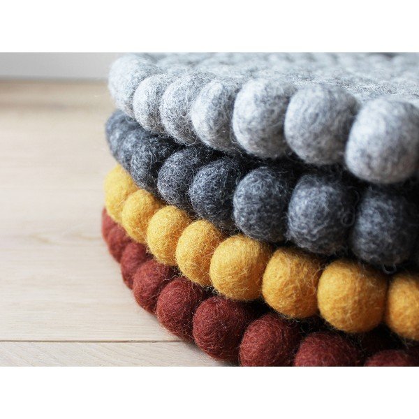 Tmavě višňový kuličkový vlněný dětský podsedák Wooldot Ball Chair Pad, ⌀ 30 cm-image-3