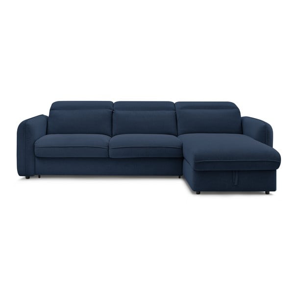 Tmavě modrá rozkládací rohová pohovka (variabilní) Achille – Bobochic Paris