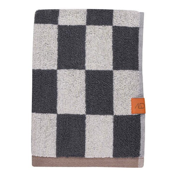 Antracitové/béžové froté ručníky v sadě 2 ks z bio bavlny 40x55 cm Retro – Mette Ditmer Denmark