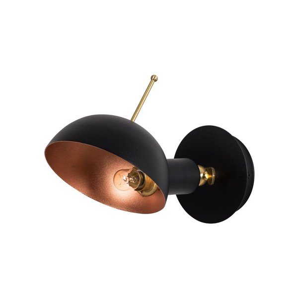 Černé nástěnné svítidlo s detailem ve zlaté barvě Way Wall Lamp Oglio-image-2