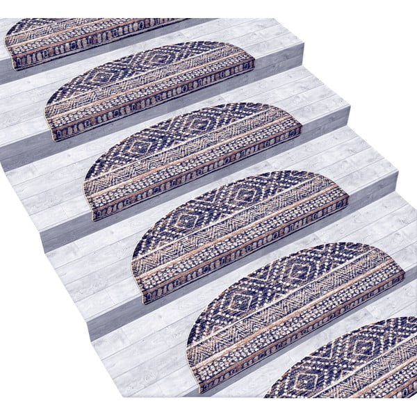 Modro-béžové nášlapy na schody v sadě 16 ks 20x65 cm Cottage Warmth – Vitaus-image-1