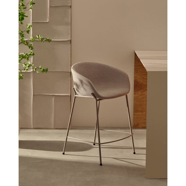 Béžová barová židle (výška sedáku 65 cm) Yvette – Kave Home-image-1