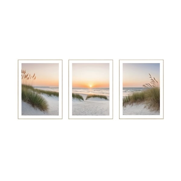Obrazy v sadě 3 ks 30x40 cm Sunrise on the Beach