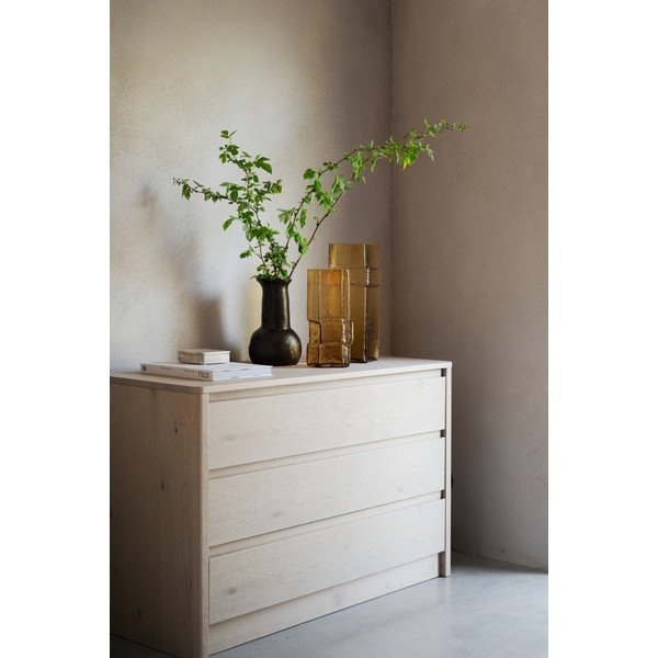 Komoda v dekoru dubu ve světle přírodní barvě 110x70x45 cm Melstone – Rowico-image-1