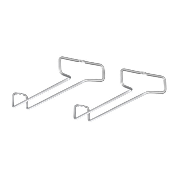 Nástěnné ocelové držáky na skleničky na víno v sadě 2 ks ve stříbrné barvě Rail – Metaltex-image-1